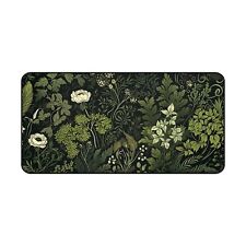 Botanical Art Nouveau Desk Mat, Cute Sage Green Floral Office Decor Keyboard Mat picture