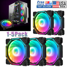 1-5Pack 120mm RGB Computer Case Fan Quiet PC Air Cooling RGB Fans Gaming Cooler picture