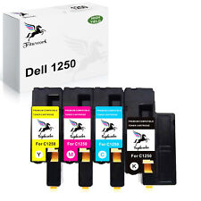 4 Color Toner Set Fits Dell #1250 C1760NW C1765NF C1765NFW 1250C 1350cnw 1355cnw picture