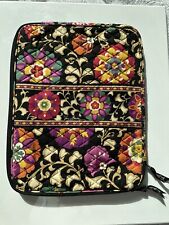 Vera Bradley iPad/Tablet Sleeve Case Zip Cover Quilted black  With Flowers picture