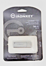 16GB Kingston Technology IronKey Locker+ 50 Type-A 3.2 Flash Drive - Silver picture