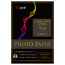 A-SUB Inkjet Photo Paper 13x19 Double Sided Luster 74lb Heavyweight A3+ Canon HP picture