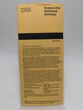 IBM System 370 Reference Summary Card 1974 Vintage System/370 picture
