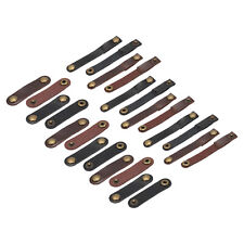 Leather Cable Straps Cable Ties Cord Organizer Black/Brown, 24 Pcs picture