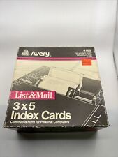 Avery 4166 3x5 Index Cards Dot Matrix Printer Continuous Form Vintage picture