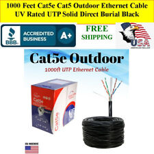 1000 Ft Roll Cat5e Cat5 Outdoor Ethernet Cable UV Rated UTP Solid Direct Burial picture