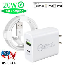 Fast Wall Charger Block USB 20W Power Adapter Cable Lot For Apple iPhone 14 13 X picture