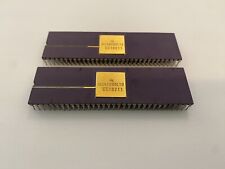 Motorola 68000 CPU x2 - MC68000L10 w/ Gold + Purple Ceramic - Tested Good picture