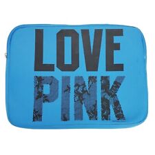 Victorias Secret LOVE PINK Laptop Sleeve/Case Blue w/ Black Letters SUPER CUTE picture