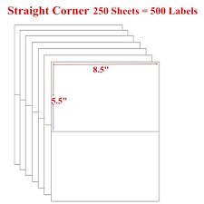 500 Shipping Labels 2 Per Sheet Blank Self Adhesive 8.5x5.5 for Laser picture