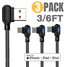 90 Degree Braided For iPhone 13 12 Charger 6Ft USB Cable Fast Charging Data Cord picture