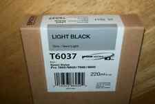 08-2023 GENUINE EPSON T6037 LIGHT BLACK 220ml INK STYLUS PRO 7800 9800 7880 9880 picture