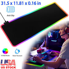 RGB LED Extra Large Gaming Mouse Pad Keyboard Mat Glowing 31.5x11.8