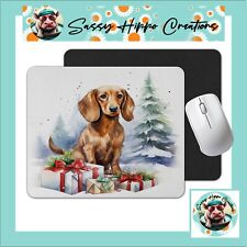 Mouse Pad Adorable Dachshund Puppy Dog Christmas Anti Slip Back Easy Clean picture