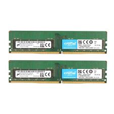 Crucial 32GB (2X16GB) DDR4 2666MHz PC4-21300 2RX8 ECC UDIMM Memory CT16G4WFD8266 picture