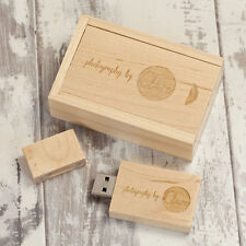 Engraved 10PCS USB 3.0 16GB Wooden USB Flash Drive and Box Bundle, Wedding USB picture