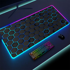 Geometric Large RGB Mouse Pad Gaming Mousepad LED Mouse Mat Gamer Mousemats Tabl picture