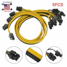 5 Pcs PCIE 6 pin male to PCI-E 8 pin Male GPU Power Cable Only For Breakout US picture