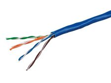 Cat5e Ethernet Bulk Cable Solid 350Mhz UTP Copper Wire 24AWG 1000ft Blue Wire picture