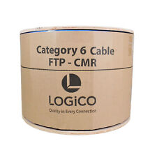 Cat6 FTP Shielded Riser (CMR) Bulk Ethernet Cable 550Mhz Pure Copper Blue 1000ft picture