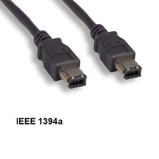 Kentek 10 ft IEEE-1394A Firewire 400 6-Pin Male to 6-Pin Male Cord Data DV Black picture