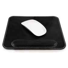 Personalized Top Grain Leather Mouse Pad with Wrist Rest Genuine Leather Mouspad picture