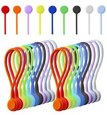 20 Pack Reusable Silicone Magnetic Cable Ties Twist Ties Home/Office Cord Wrap picture