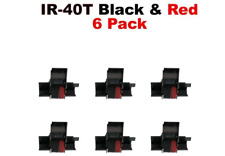 (6) Black & Red Ink Rollers For Casio HR-170L HR-170LB HR-170RC Calculator picture