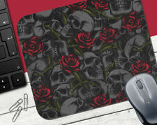 Gothic #2 - MOUSE PAD - Skulls & Red Roses Horror Scary Sexy Goth Halloween Gift picture