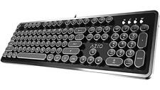 Azio Retro - Wired USB Mechanical Keyboard in Black and Chrome for PC (Blue S... picture