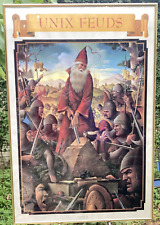 GARY OVERACRE UNIX FEUDS Original Vintage Rare Wizard Poster UNITECH 1990 Ltd Ed picture