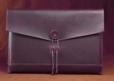 cow Leather file Folder pocket case Messenger bag Briefcase handmade purple z623 picture