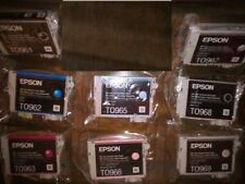 New SET of 8 New Genuine Original OEM SEALED BAG Epson 96 Inkjets (NO YEL) picture