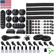 173 pcs. Cable Management Kit Wire/Cord Organizer Zip Ties Holder Clips Adhesive picture
