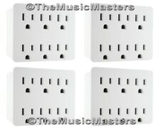 (4) Electrical Socket 6-Way Power Splitter 6 Outlet AC Wall Plug Adapter Cover picture