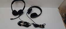 2X Logitech Wired USB Noise-Cancelling On-Ear Headset Black  actual lot pictured picture