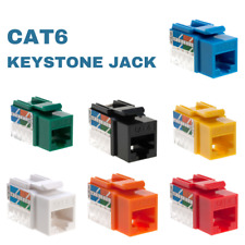 CAT6 Keystone Jack 8P8C 110 Punchdown RJ45 Network Ethernet Plug Lot Pack picture