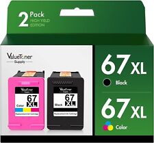 Valuetoner 67XL Ink Cartridges Set for HP - Black & Tri-color. 2 pack picture