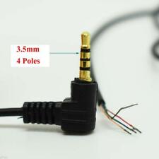 2PCS 1M 3' 3.5mm Stereo Video jack Plug to 3 Pole & 4 Pole Solder Bare Wire End  picture