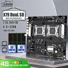 JINGSHA X79 Dual S8 Motherboard With 2* Xeon E5 2697 V2 CPU & 4*8GB DDR3 ECC RAM picture