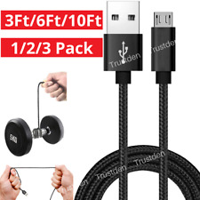 For Android Samsung Google Braided Micro USB Charger Cable Data Sync Cord 1/2/3M picture