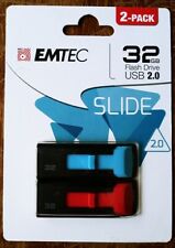 Emtec USB 2.0 32GB Slide Flash Drive - 2 Pack picture
