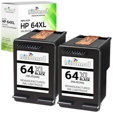 2PK for HP 64XL Black for Envy 6200 7100 7800 7855 7858 6255 6258 7130 7830 picture