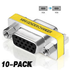 10Pcs VGA 15-Pin Connector Adapter, Female to Female Mini Gender Changer Coupler picture