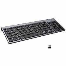 Hebrew English Wireless Keyboard 101 Keys Slim Low Noise 2.4G for Laptop Desktop picture