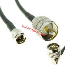 Mini UHF male to UHF male pl259 plug right angle RF Pigtail coaxial RG58 Cable picture