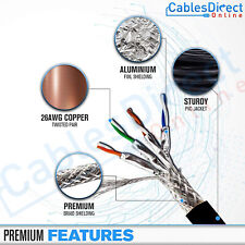 CAT7 Outdoor Network Cable Ethernet Patch Cord 26AWG Copper Router Modem Lot picture