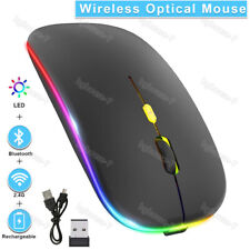 Wireless Bluetooth Mouse Portable LED Rechargeable Silent Mice Laptop PC Desktop picture