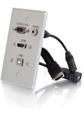 C2G 39707 HDMI VGA 3.5mm Audio & USB Pass Through Single Gang Wall Plate picture