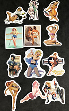 VINTAGE CLASSIC SEXY BLONDES/ACTION/BIKINI-12 Lot STICKERS-PHONE-LAPTOP picture